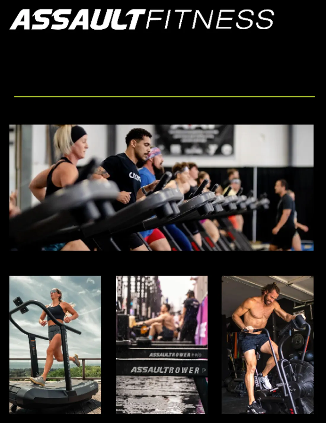 Peças de comunicação criadas pela BOICO para Assault Fitness